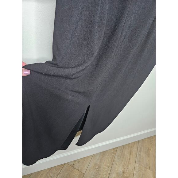 NWT Asos Black Basic Midi Dress Back V-Neck Ladies Size 16 - Picture 5 of 9